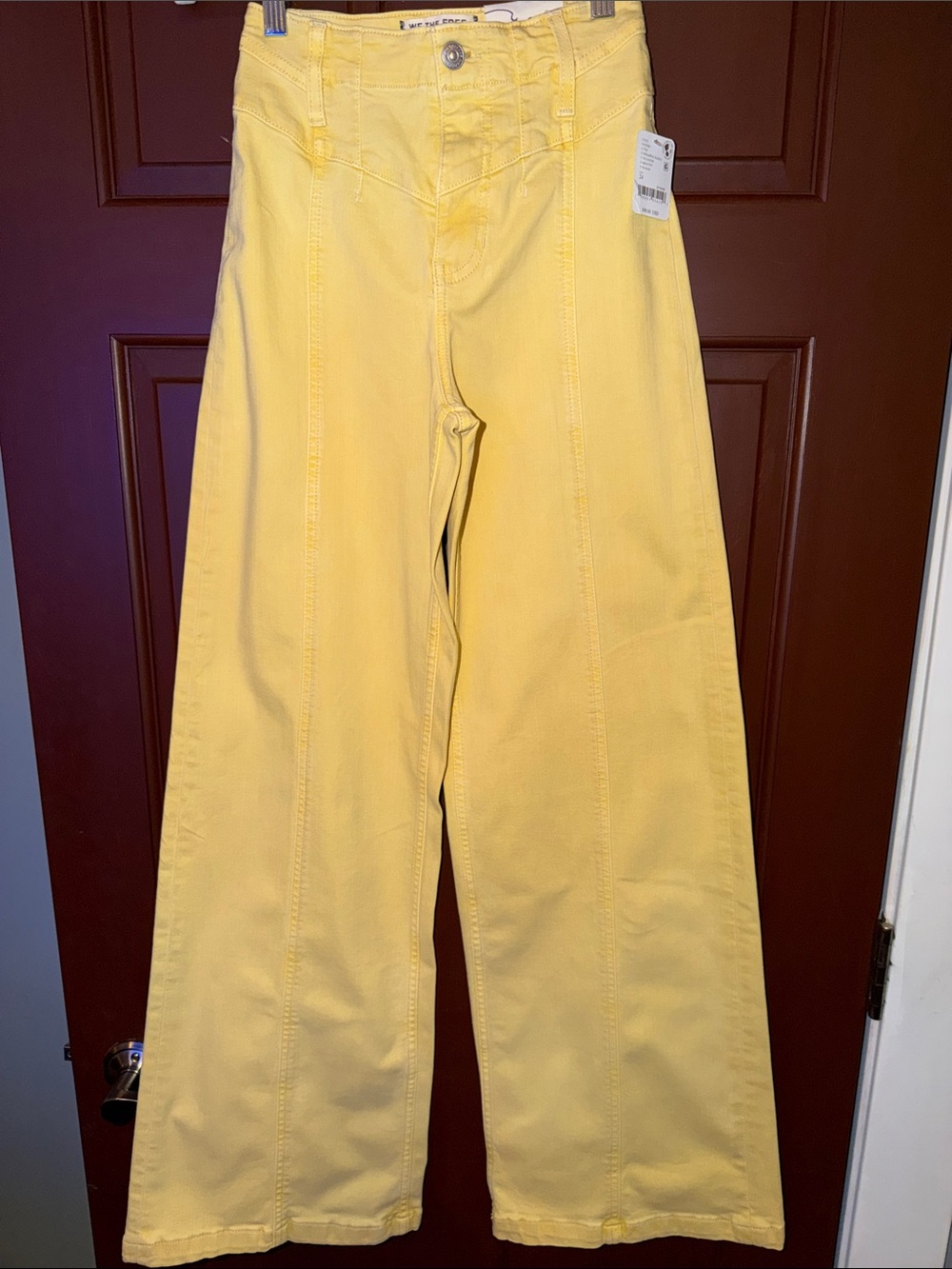 Free People Wide-Leg High-Rise Jeans - Yellow